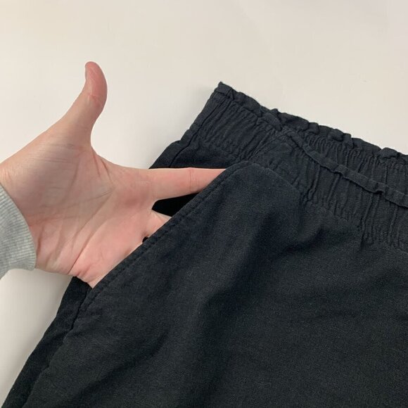 Old Navy Black Linen Blend Wide Leg Cropped Pant XL - Picture 3 of 7